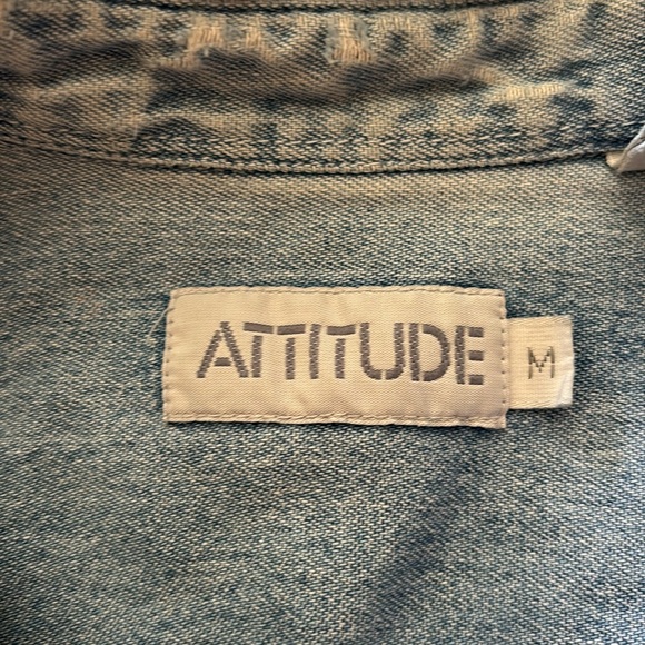 ☀️2/$15☀️ Attitude Cotton Lightwash Denim Button Up Jacket, Women’s, Oversized - Picture 2 of 4